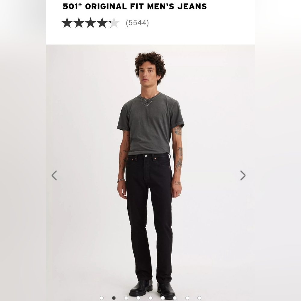NWT Men's 31x32 Levi's Black Denim Straight Leg